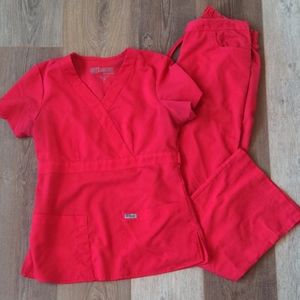 Pink grey's anatomy scrub set